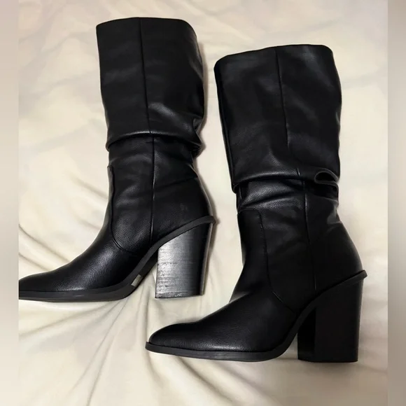 Dolce Vida Numbra Ruched Black Boots Women’s 8.5 NEW - Picture 3 of 8